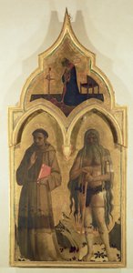 San Francisco y San Onofre, panel lateral de La Madonna y el Niño con el Tabernáculo de la Santísima Trinidad, c.1430